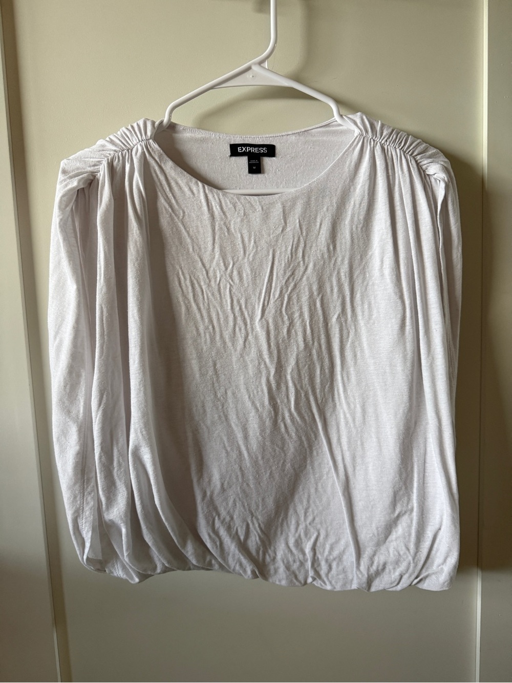Puff-Shoulder Cropped Tank, Size M by Express